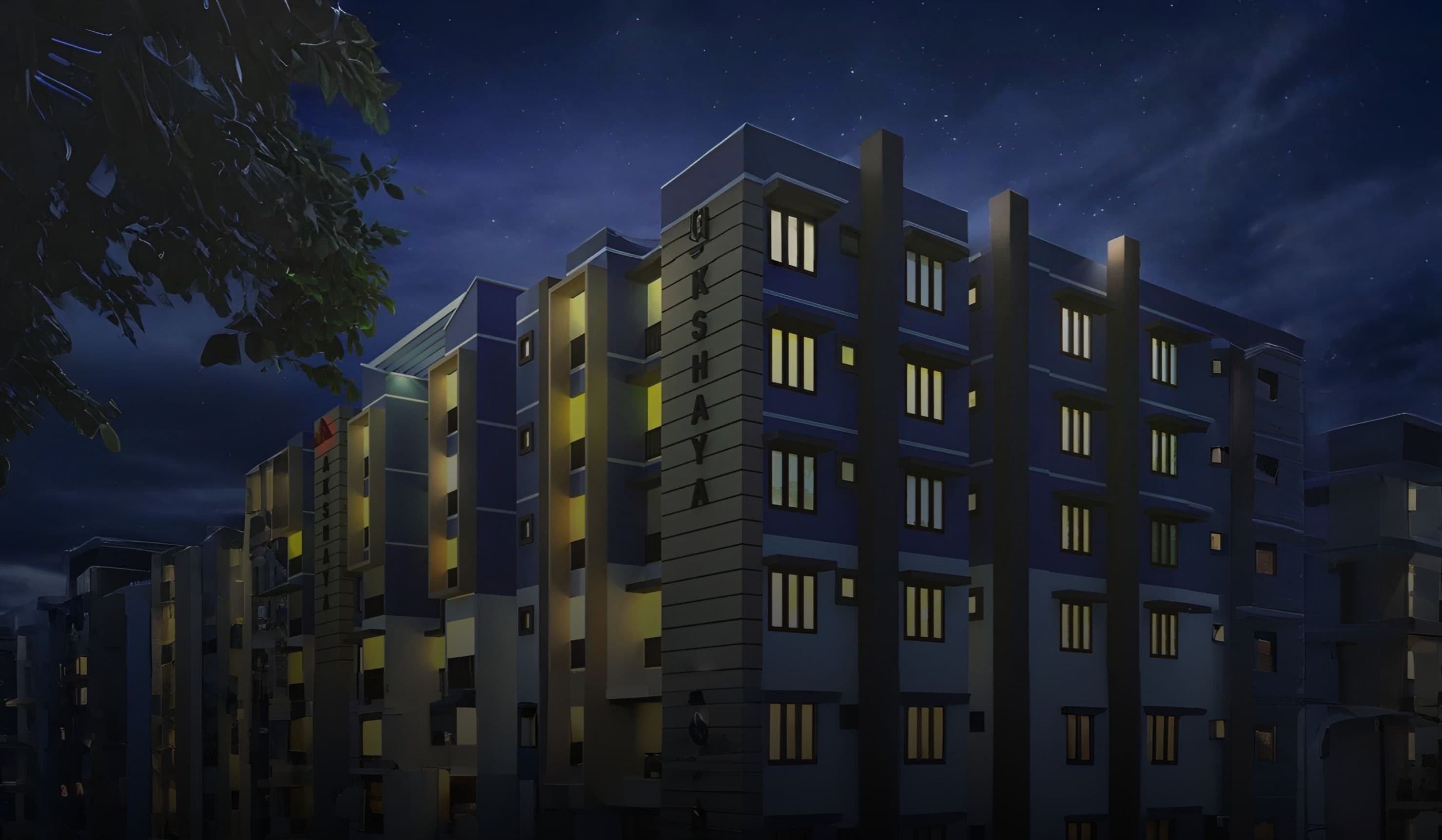 Hands holding holographic city buildings