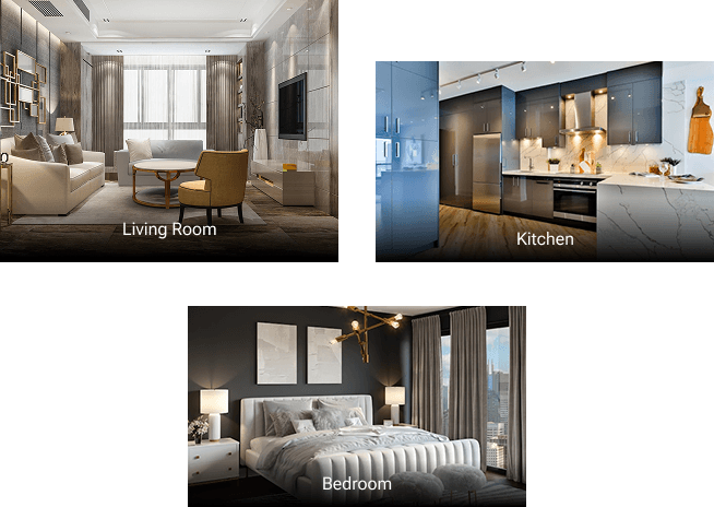 Hands holding holographic city buildings